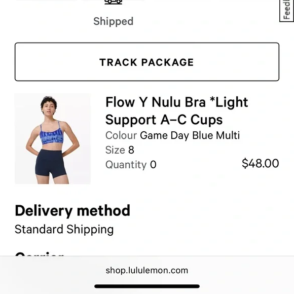 lululemon athletica Flow Y Game Day Blue Sports Bra Sz 8 - Picture 4 of 4